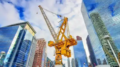 Real estate construction in downtown city